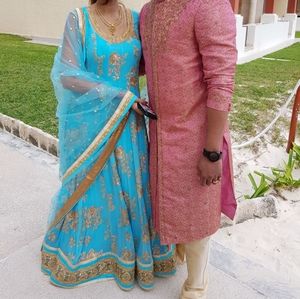 Blue Anarkali Shalwar suit,lehenga choli